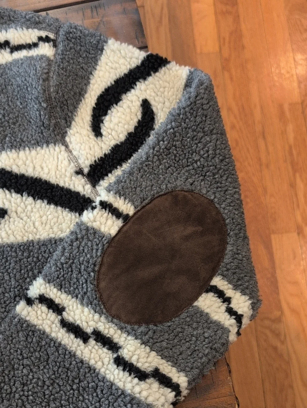 Todd Snyder Cowachan Sherpa Fleece With Elbow Patches